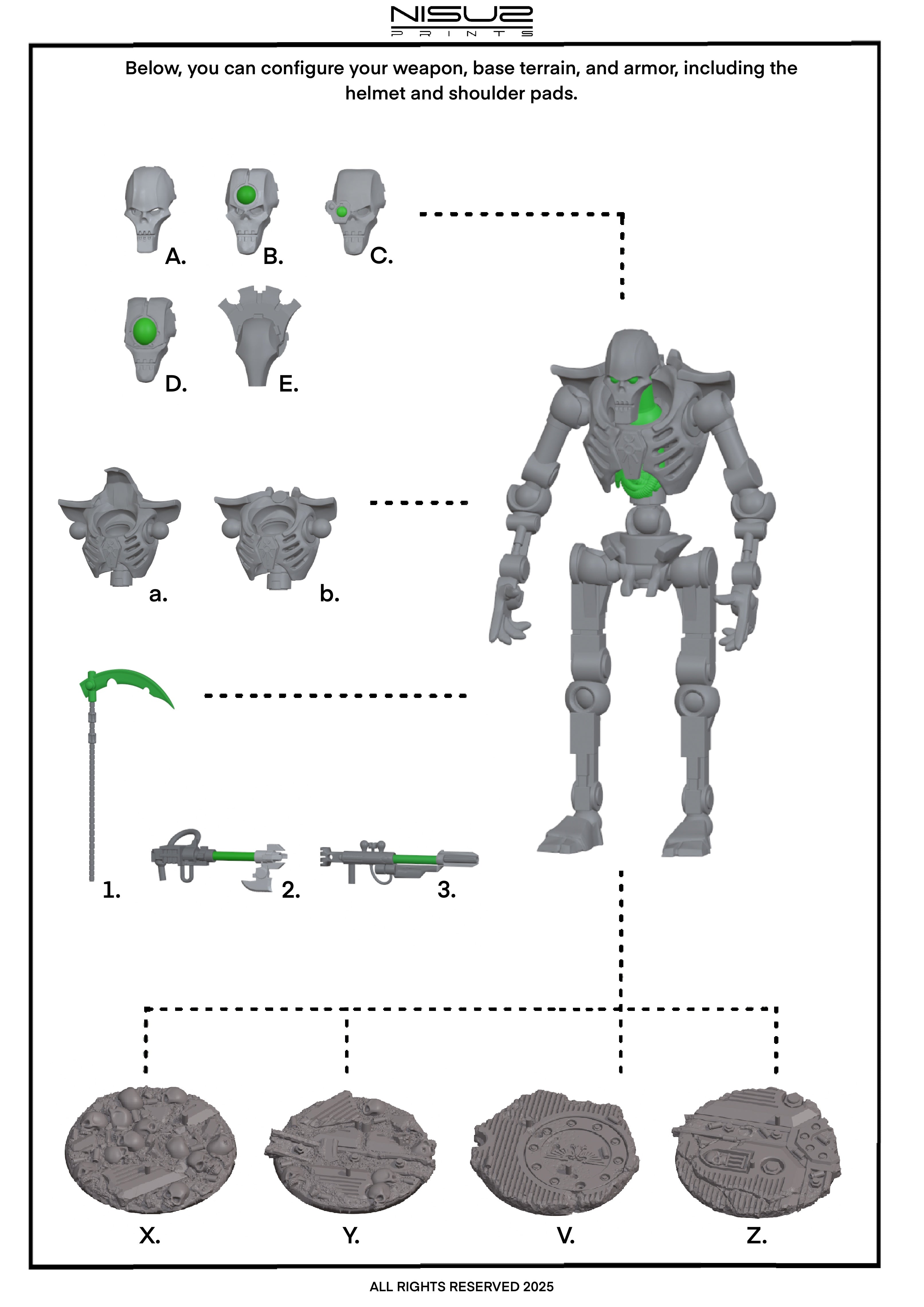 Necro-Mech - Undead Tech-Skeleton - 3D Printed Action Figure – Collectible Figure (FDM, PLA)