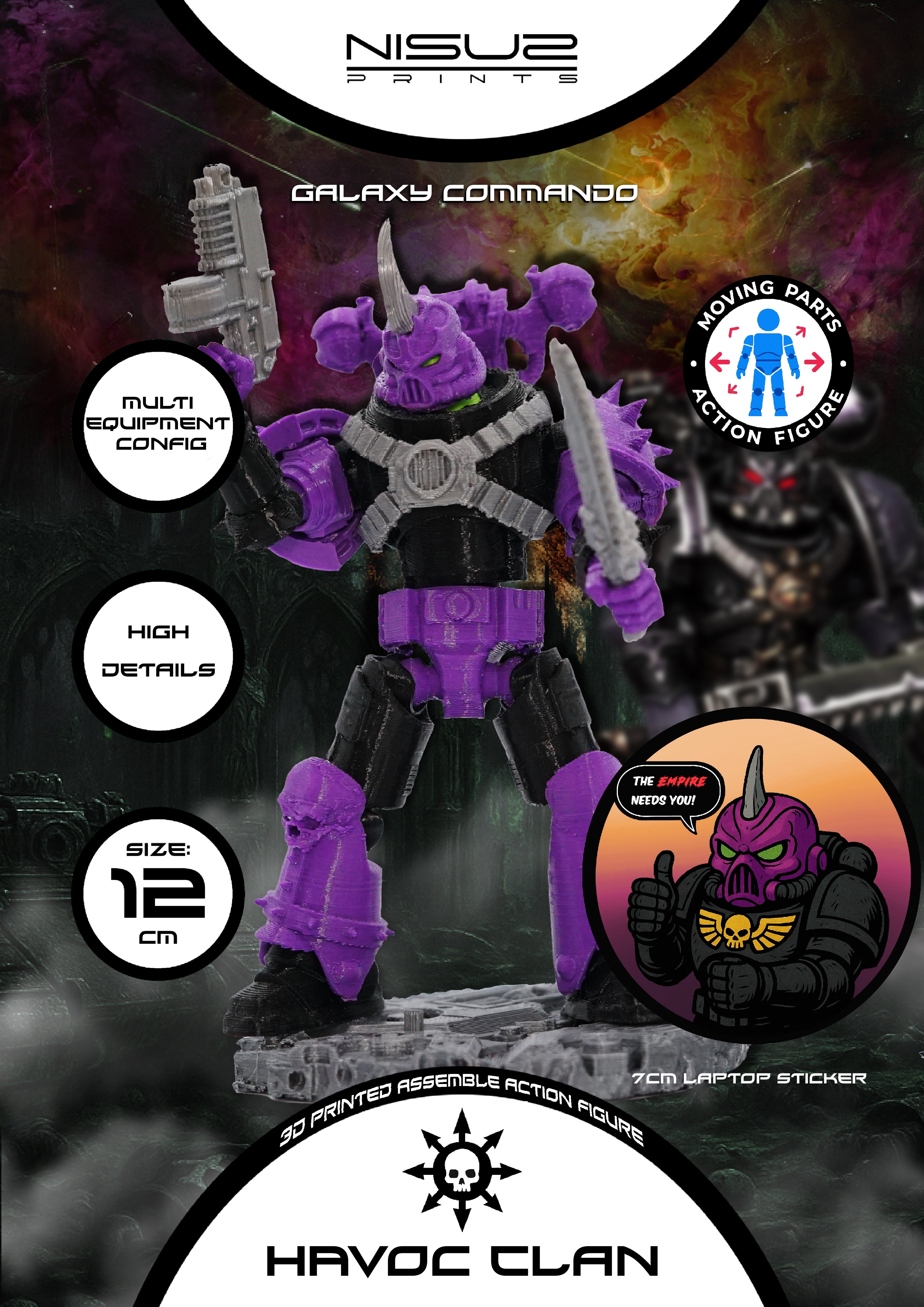 Chaos Clan – Custom 3D Printed Collectible Figure (FDM, PLA Plastic)
